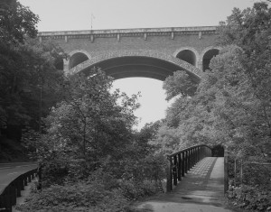 Henry Avenue Bridge crosses the Wissahickon - PD by Joseph Elliott (sharpened)