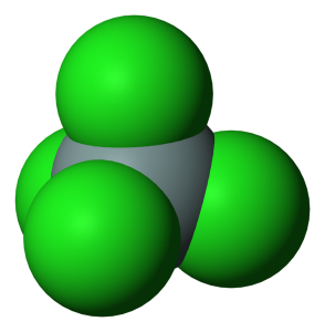 Silicon Tetrachloride Molecule - PD Wikimedia Commons by Benjah-bmm27