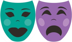 Actors masks based on Thalia and Melpomene. Image by Pixabay